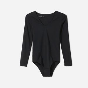 Everlane Womens Black V Neck Bodysuit S
